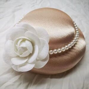 Bridal Camelia Elegant Fascinator Hat with Pearl